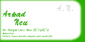 arpad neu business card